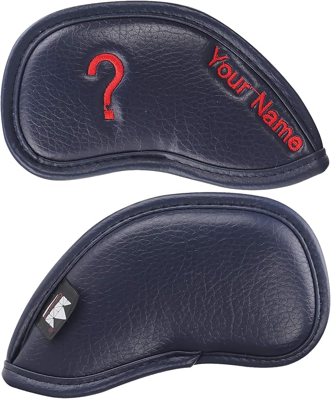 CRAFTSMAN GOLF 12pcs or 1pc Thick Synthetic Leather Golf Iron Head Covers Set Headcover Fit All Brands Callaway Ping Taylormade Cobra Etc. Also Custom Name