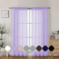 Aiyufeng Light Purple Sheer Curtains 72 Inches Long 2 Panels Set, Elegant Light Filtering Transparent Curtain Draperies for Bedroom Living Room, Classic Clip Wavy Line Door Curtains, 40Wx72L Inch