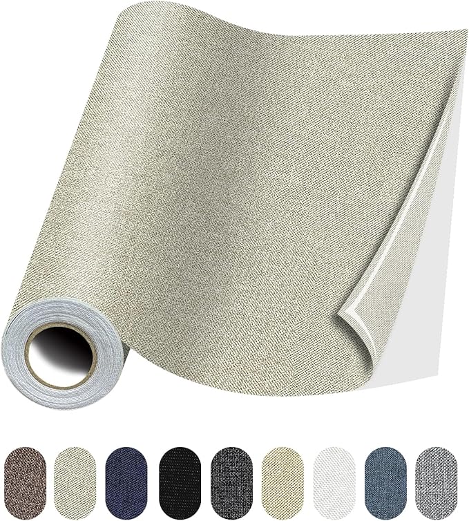 Fabric Repair Patches, Linen Repair Tape Self-Adhesive Fabric Patches Durable, DIY Large Linen Tape for Sofa, Couches, Furniture, Chair, Clothing （3.5X79 Inch, Beige）