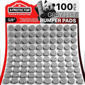 Cabinet Door Bumpers X-Protector 100 PCS – Small Felt Pads 3/8” – Ideal Grey Felt Bumpers – Self-Adhesive Thick Felt Dots – Bumper Pads to Protect Glass & Other Surfaces!