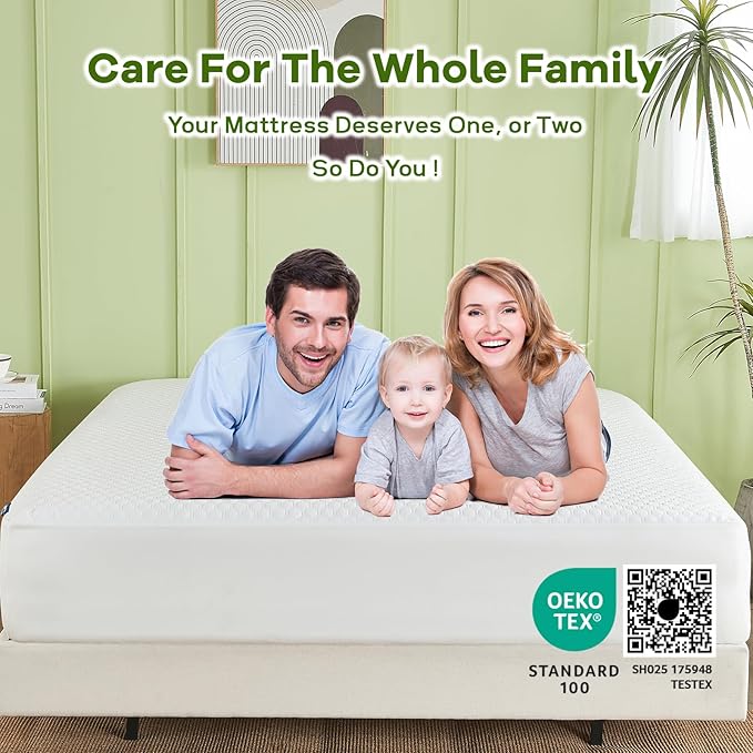 Luxury Queen Size Tencel Waterproof Mattress Protector Deep Pocket - Premium Cooling Bed Cover Pad - Hypoallergenic & Allergy-Friendly - Oeko-Tex Certified - Ultra Soft & Breathable