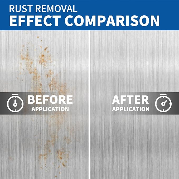 Stainless Steel Rust Stain Remover & Cleaner, Rust Spot Stain Remover for Stainless Steel Appliances and Furniture - Ideal for Grill, Fridge, Knife or Pan & more - 3.72 Fl Oz