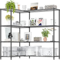 IZEUK Linked Storage Racks, DIY Adjustable Heavy Duty Metal Shelving Unit for Corner, Ideal for Kitchen, Garage, Warehouse, and Garden (Black, 4 Tiers, 15.7" D x 33.5" W x 59.5" H, 1147 lbs Capacity)