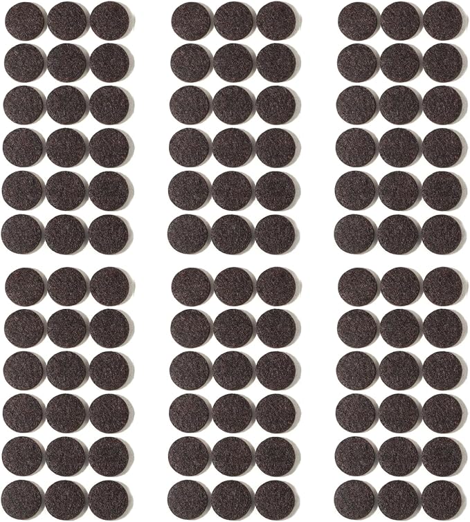 Furnigear Felt Furniture Pads for Hardwood Floors - Self Adhesive Chair Felt Pad, Floor Protector for Furniture Feet, Furniture Sliders Moving Furniture Smoothly, Anti Scratch 108 Pcs 1" Round Brown