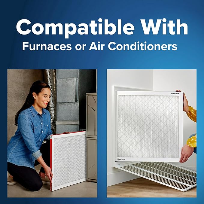 Filtrete 23.5x23.5x1 AC Furnace Air Filter, MERV 11, MPR 1000, Micro Allergen Defense, 3-Month Pleated 1-Inch Electrostatic Air Cleaning Filter, 6 Pack (Actual Size Pack 23.188x23.188x0.81 in)