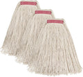 Matthew Cleaning 24oz 3Pack Cotton Floor Mop,Cotton Looped-Open String Heavy Duty String Refills, Universal Headband Blend Material,Mop Head Replacement for Home, Industrial and Commercial Use(White)