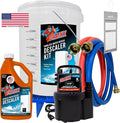 DrainX Tankless Water Heater Flushing Kit Includes Submersible Pump, Hoses, Liquid Descaler Solution, and Measuring Bucket