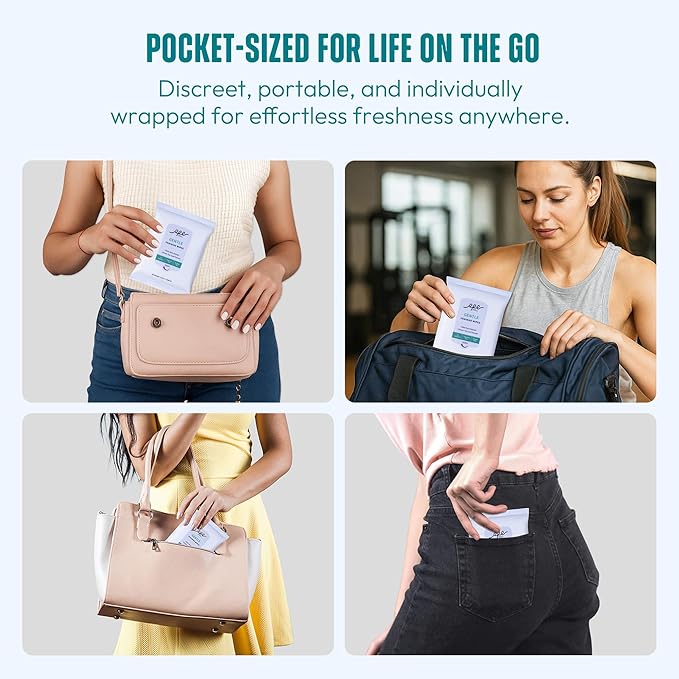 Large Feminine Wipes for Women, pH Balanced Soft Gentle Soothing Unscented Flushable Personal Hygiene Wipes for Intimate Period Care Portable to Go Sensitive Sanitary Wipes Travel (10ct, Pack of 20)