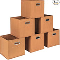 Household Essentials Fabric Storage Bins 6 Piece Set, Terracotta Color