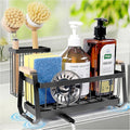 Suction Cup Sponge Holder for Kitchen Sink Caddy Organizer Rack for Dish Brush Holder and Soap Dispenser, Stainless Steel Sink Sponge Caddy for Bathroom Countertop Storage Auto Drain