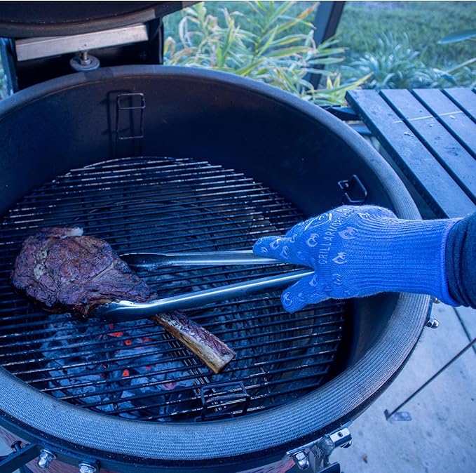 Grill Armor Oven Gloves 932°F Extreme Heat & Cut Resistant Oven Mitts with Fingers for BBQ, Cooking, Grilling, Baking – Accessory for Smoker, Cast Iron, Fire Pit, Camping, Fireplace, Griddle & More