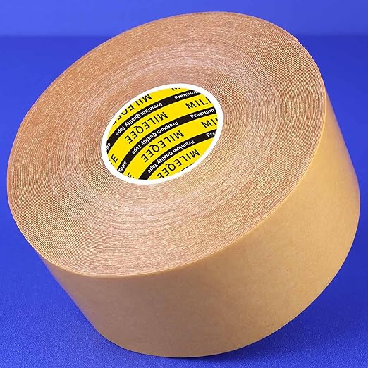 Double Sided Tape Heavy Duty, 2in x 66FT(20m),Universal High Tack, Sticky Resistente Clear Tape,Easy Use Transparent Tape, Strong Wall Adhesive with Fiberglass Mesh, Back School Supplies