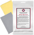 Mayflower Polishing Cloth for Stainless Steel Copper Brass Chrome Made in USA Non Toxic 2 Cotton Cleaning Set 11 x 14 in ea.User-Friendly Cleaner for Kitchen Watch Musical Instruments Coins Antiques
