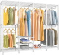 VIPEK V40 Wire Garment Rack Heavy Duty Clothes Racks for Hanging Clothes, Multi-Functional Bedroom Clothing Racks Freestanding Closet Wardrobe Rack, 76" L x 15.7" W x 76.4" H, Max Load 1110lbs, White