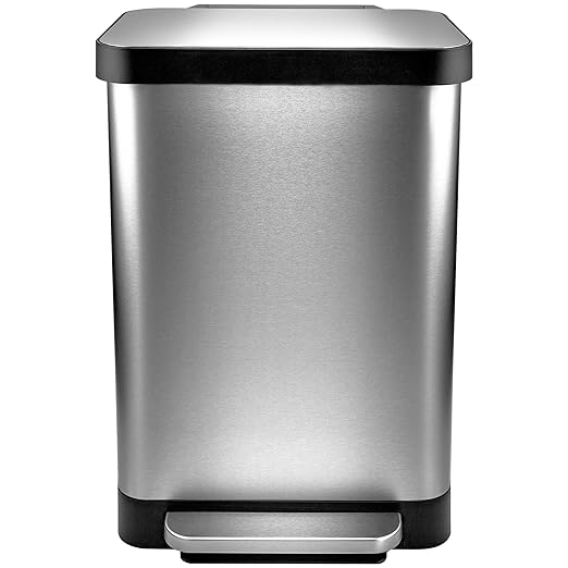 Hefty Stainless Steel Step Trash Cans with Lids, 12.7 Gallon & 1.3 Gallon Bin