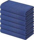 Homaxy 100% Cotton Waffle Weave Kitchen Towels - 6 Pack Soft and Absorbent Dish Towels - 16 x 26 Inches Quick Dry Hand Towels - Navy Blue