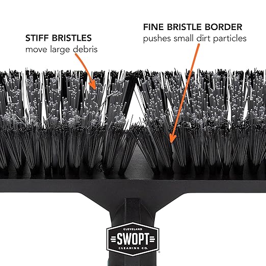 SWOPT 18” Standard Multi-Surface Push Broom Head — Indoor and Outdoor Push Broom — Cleaning Head Interchangeable with All SWOPT Cleaning Products for More Efficient Cleaning and Storage