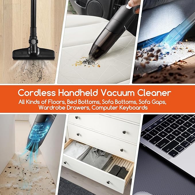 Cordless Stick/Handheld Vacuum Cleaner, 10-17Kpa 2-Level Powerful Suction,Fast Charging-Use Durable, Latest Household Vacuum Cleaners for Cleaning Flooring,Carpets,Car Seat,Sofas, Hair and Dust