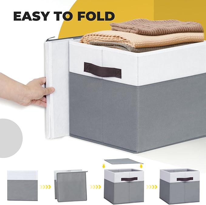 Criusia Storage Cubes 8 pack - 11 inch Fabric Bins for Organizing Clothes Toys Blanket - Versatile Storage Baskets for Shelves - Home Organization for Bedroom RV Closet