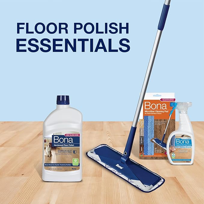 Bona Hardwood Floor Polish - 32 fl oz - High Gloss Shine - Polish for Wood Floors - Protects and Renews Dull Flooring - Covers 500 sq ft