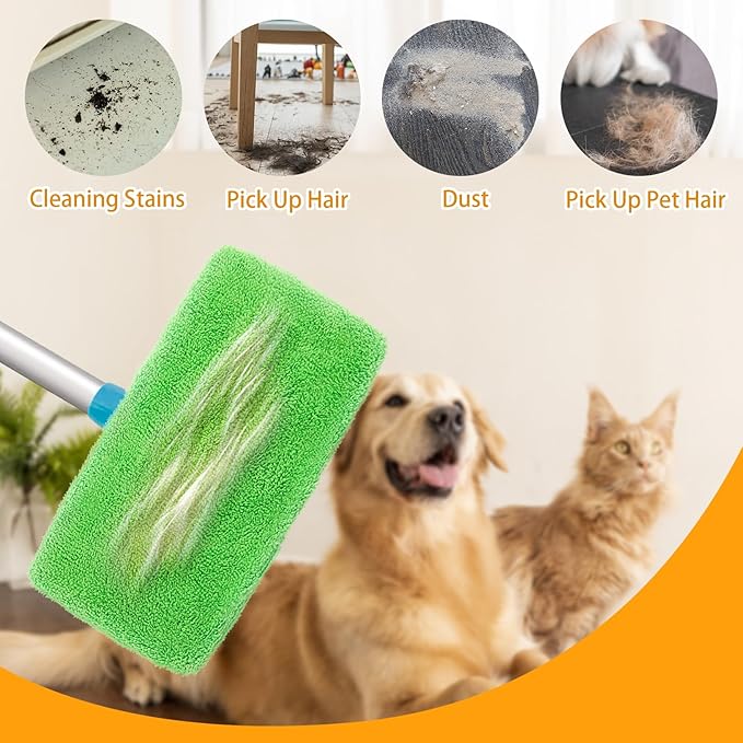 Reusable Dry Sweeping Cloths Microfiber Wet Mop Pads Compatible with Swiffer Sweeper Mop Replacement Sweeping Mopping pad Refills for Hardwood Surface Floor Cleaning (16PCS)
