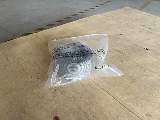 1/8" Wire Rope Kit, 100 Ft PVC Coated Steel Cable Guide Wire Tensioner Strainer Kit w/ 7×7 Strand Core Steel Wire for String Light Hanging Kit/Decking & Stair Railings/Shade Sails/Clothes Line