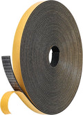 32Feet Weather Stripping (1/2 Inch X 1/16 Inch) Door Seal Strip, Strong Adhesive, Lightproof, Soundproof, Weatherproof Foam Tape Insulation for Sliding Door, Front Door Frame, Windows- Black