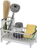 SunnyPoint Never Rust Stainless Utensil, Sink Cleaning Tools Holder for Kitchen Sink with Drain Board; Dish Wand, Sponge, Soap Dispenser, Utensil Organizer Caddy (S.N)