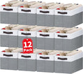 Criusia 12 Pack Large Storage Baskets for Shelves | Fabric Closet Organizers and Storage Bins with Handles for Home Organization | Decorative Collapsible Basket for Organizing Clothes Toy Nursery