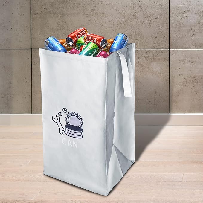 Recycling Bags,Separate Recycling Waste Bin Bags for Kitchen Home, Trash and Recycle Bin Combo,Reusable Waterproof,42 Gallon, Pack of 3 Recycling Bins