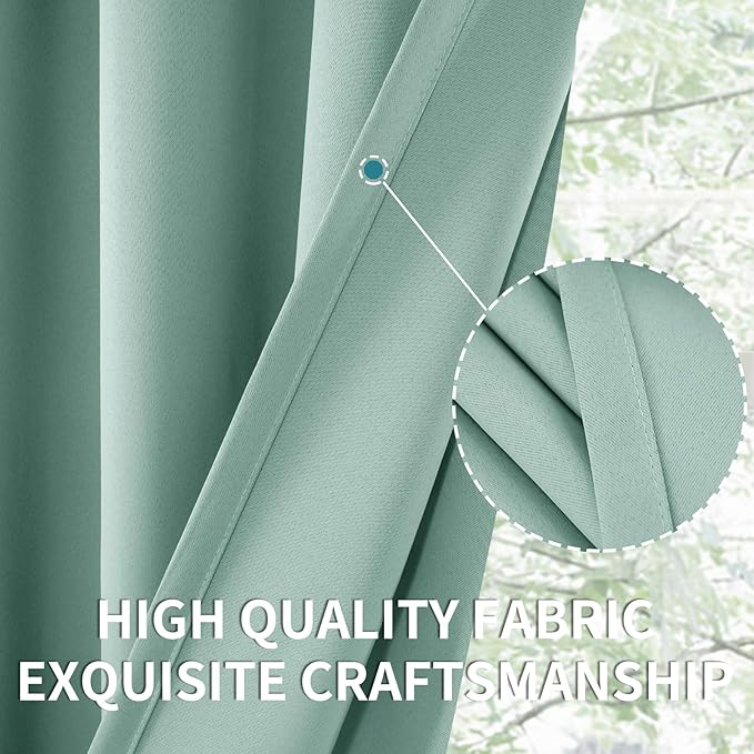 BGment Sage Green Curtains 36 Inch Length for Kitchen Window Over Sink - Small Half Window Drapes with Rod Pocket Privacy Protection for Cafe Bathroom, 34 x 36 Inch, 2 Panels