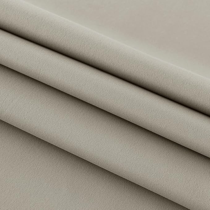 DWCN French Door Curtains – Rod Pocket Thermal Blackout Curtain for Doors with Glass Window, Kitchen and Patio Doors for Privacy, 25 X 72 Inches Long, 1 Curtain Panel with Tieback, Taupe