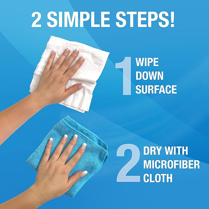 MiracleWipes for Microwaves and Cooktops, Easily Removes Food and Grime Buildup, Safe and Convenient Stove Top Cleaner, Great for Home and Kitchen Use - 30 Count