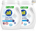 all Unit Dose Laundry Detergent, Mighty Pacs, Free Clear, 132 Count