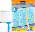 KEEPOW 10" Microfiber Window Scrubber Refill Replacement Compatible with MR.SIGA, Compatible with Ettore Professional Cleaning, Reusable & Washable Window Squeegee for Window Cleaning (3 Pack)