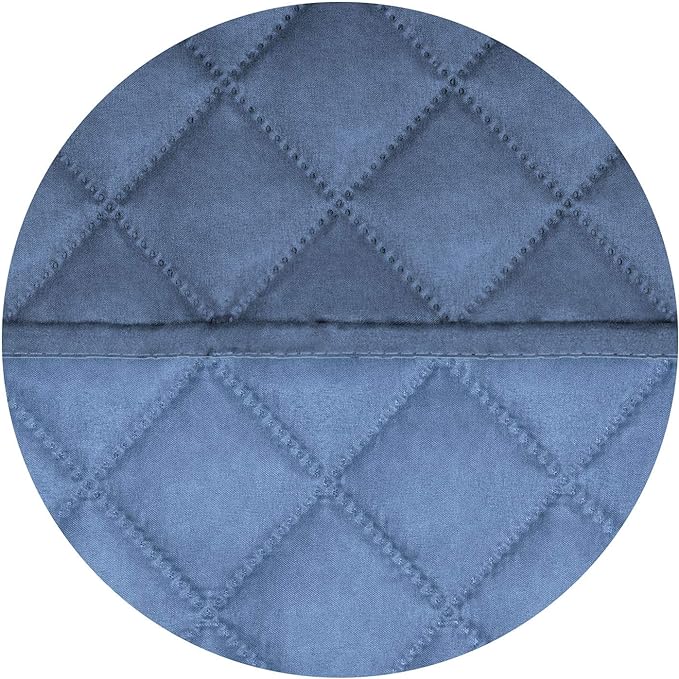 PureFit Reversible Quilted Sofa Cover, Water Resistant Slipcover Furniture Protector, Washable Couch Cover with Non Slip and Elastic Straps for Kids, Dogs, Pets (Chair, Dark Blue/Light Blue)