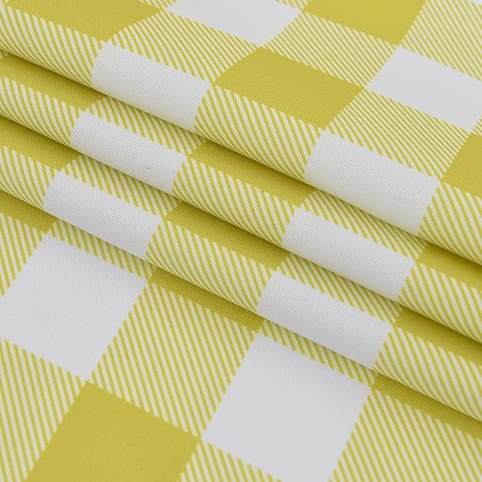 Classic Gingham Plaid Tablecloth Fabric - Rectangular 58x102 Inch Water Resistant Checked Table Cloth for Indoor/Outdoor Use - Table Cover for Kitchen, Picnics, Gardens, and Parties