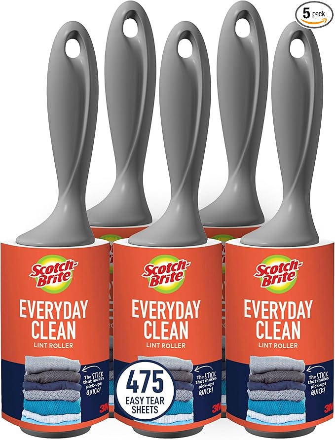 Scotch-Brite™ Everyday Clean Lint Roller Combo Pack 836RS-95-5pka, 1 pack per case