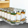 LYNK PROFESSIONAL® Pull Out Spice Rack Organizer for Inside Kitchen Cabinets - 6-1/4 inch Wide - Slide Out Drawer – Chrome Sliding Spice Cabinet Organization Shelf Racks - 1 Tier