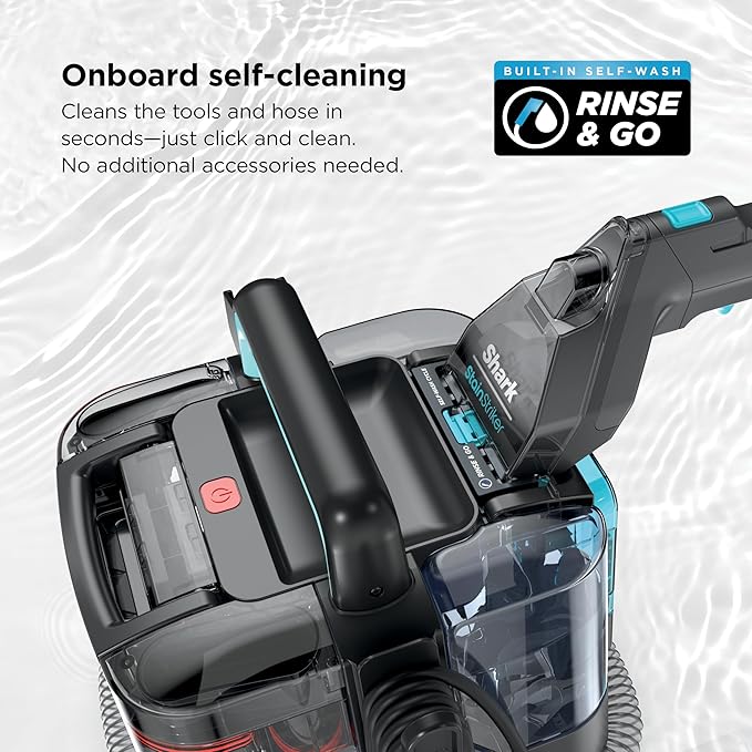 Shark StainStriker Portable Carpet & Upholstery Cleaner w/on board self cleaning - Spot, Stain, & Odor Eliminator, Includes 2 Cleaning Tools & 2 Cleaning Solutions, Charcoal, PX221BRN