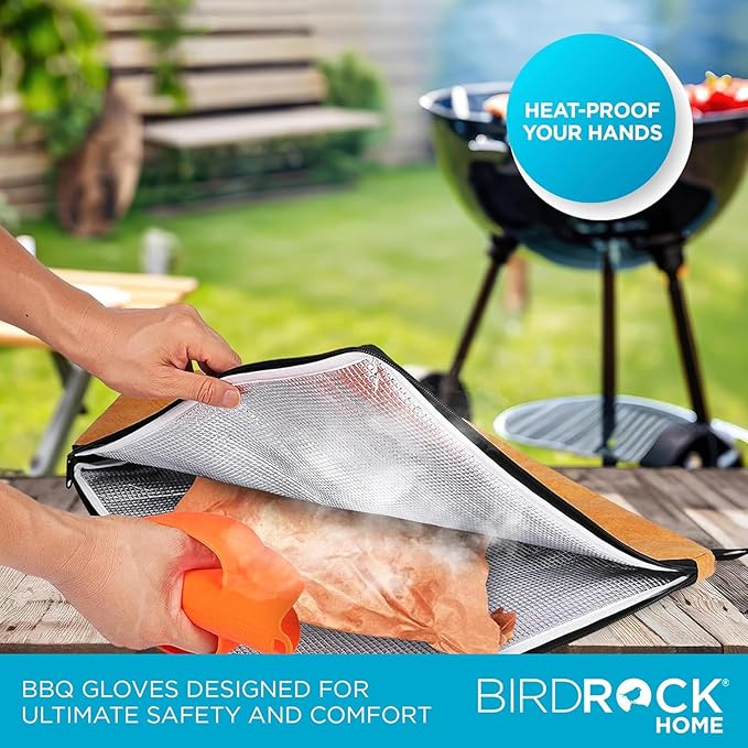 Pack of 2 Silicone Barbecue Gloves for Outdoor Grilling Nons Slip Grip Food Handling Mitts Multipurpose Silicone Baking Gloves