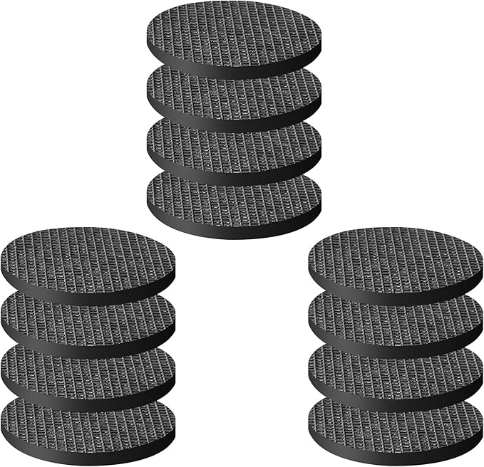 CHUNZEXI Non Slip Furniture Pads - 12 Premium Furniture Grippers Self Adhesive Rubber Furniture Feet, Anti Slide Furniture Hardwood Floor Protector for Keep Couch Stoppers (3 inch Round)