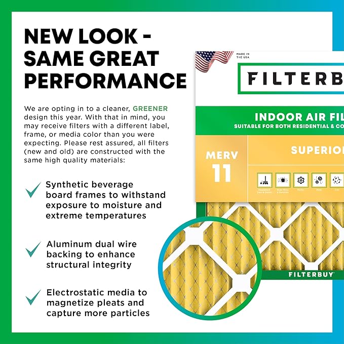 Filterbuy 18x36x1 Air Filter MERV 11 (MPR 1200) Allergen Defense Replacement (4-Pack), Electrostatic Pleated HVAC AC Furnace Filters, Made in USA (Actual Size: 17.50 x 35.50 x 0.75)