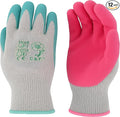 G & F Products Gardening Gloves for Women - 12 Pairs of Breathable Rubber Coated Yard Garden Gloves with Non-Slip Grip - Outdoor Protective Work Gloves, Rose Pink & Jade Green, Large.