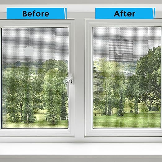 Black Window Screen Repair Tape, 4 in X 15 FT (180IN) Screen Repair Kit for Windows or Doors, Strong Adhesive Fiberglass Mesh Patch Tape