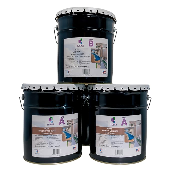 Colored Epoxies Spicy Mix Beige Epoxy Resin Coating Made with Beautiful and Vibrant Pigments, 100% Solids, Concrete and Plywood. 15 Gallon