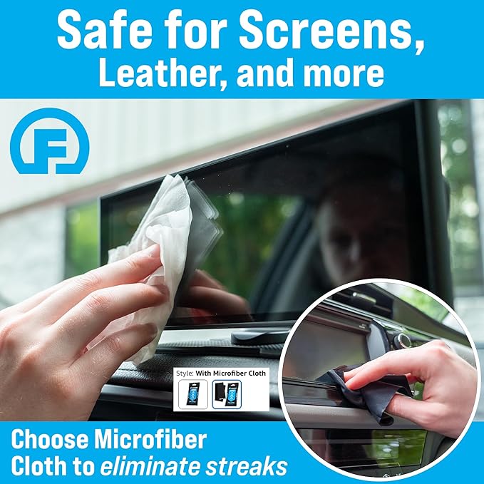 Fortress Car Interior Wipes (25 ct, Pack of 63) for Car Interior Cleaning, Dashboard, Seats, Detailing, and Steering Wheel [Travel Size] Skin-Safe Car Interior Cleaner Supplies