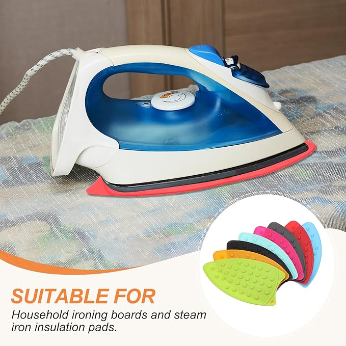 PATIKIL Silicone Iron Rest Pad, 2 Pcs Multipurpose Hot Heat Resistant Iron Rest Plate Protective Pad for Ironing Board Hot Resistant Steamer Steam Compact Mat, Lake Blue