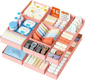 DIMJ Drawer Organizer Clothes - 16 Pack Baby Dresser Organizer for Nursery, Foldable Drawer Organizer Bins for Closet Bedroom Organization, Fabric Clothes Storage Dividers for Underwears, Socks, Bras