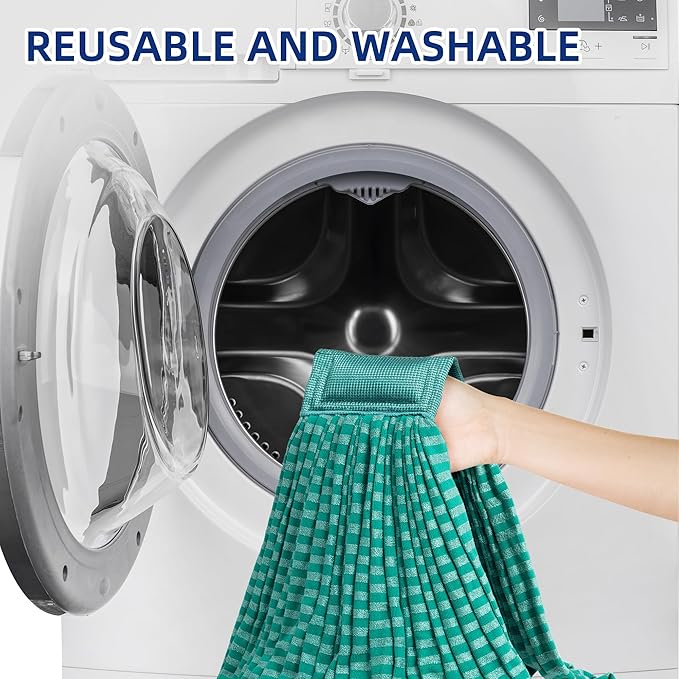 2 Pack Large Microfiber Tube Mop Heads,6 inch,Heavy Duty Mop Head,Highly Absorbent,Commercial Mop Head Replacement,Wet Mop Heads Replacement,for Hardwood, Tile, Laminate Floors,Green